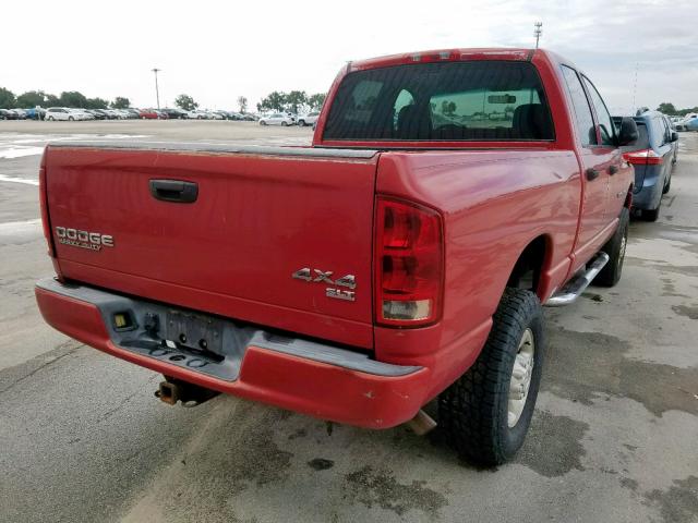 3D7KU28D53G862152 - 2003 DODGE RAM 2500 S RED photo 4