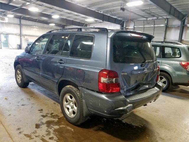 JTEHD21A970047902 - 2007 TOYOTA HIGHLANDER BLUE photo 3