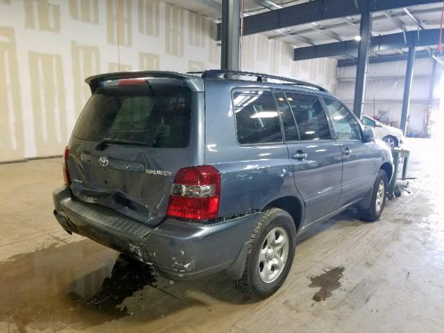 JTEHD21A970047902 - 2007 TOYOTA HIGHLANDER BLUE photo 4