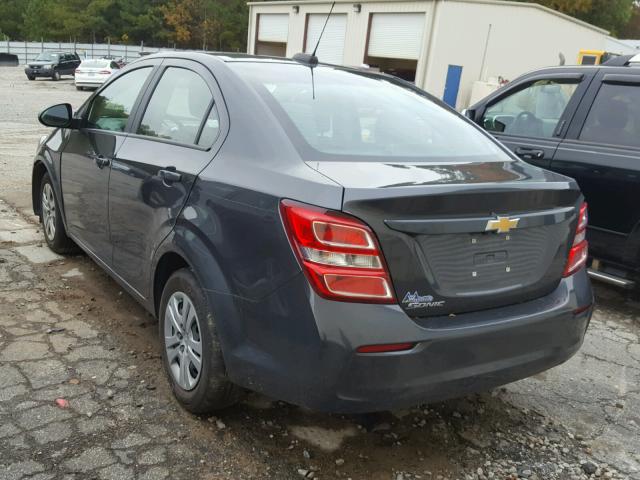 1G1JB5SHXH4162844 - 2017 CHEVROLET SONIC LS GRAY photo 3