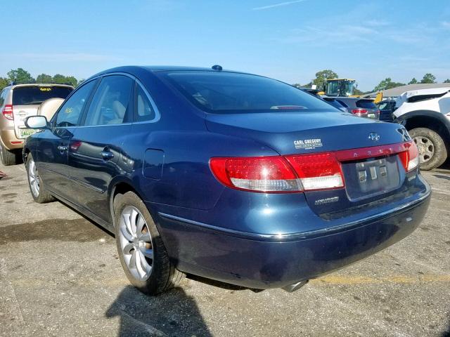 KMHFC46F88A321158 - 2008 HYUNDAI AZERA SE BLUE photo 3