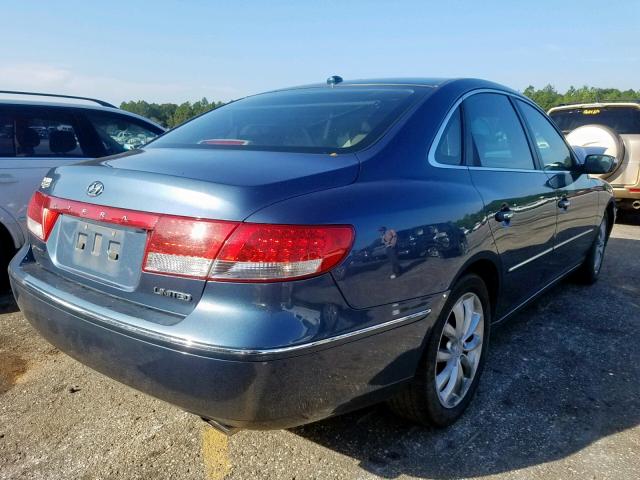 KMHFC46F88A321158 - 2008 HYUNDAI AZERA SE BLUE photo 4