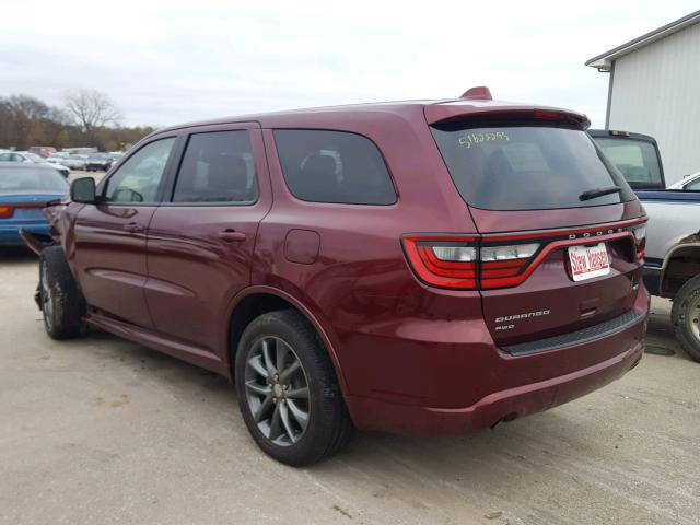 1C4RDJDG7HC944896 - 2017 DODGE DURANGO GT BURGUNDY photo 3