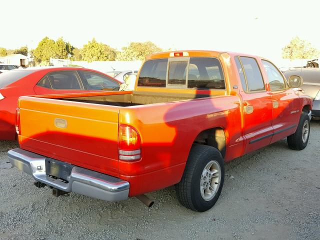 1B7GL2AN5YS772280 - 2000 DODGE DAKOTA QUA RED photo 4