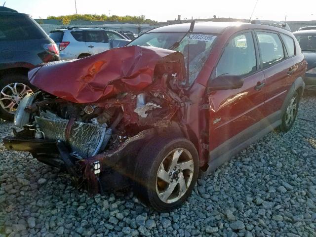 5Y2SL63855Z459807 - 2005 PONTIAC VIBE RED photo 2