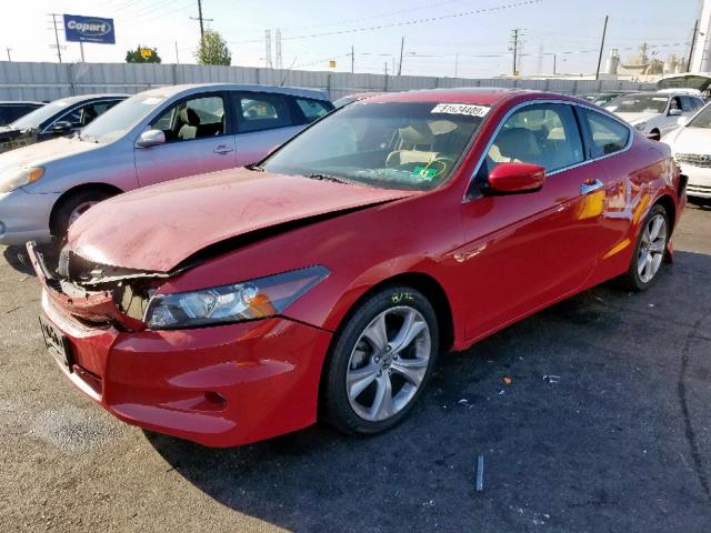 1HGCS2B89CA007132 - 2012 HONDA ACCORD EXL RED photo 2