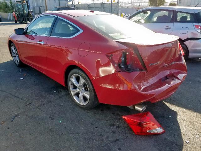 1HGCS2B89CA007132 - 2012 HONDA ACCORD EXL RED photo 3