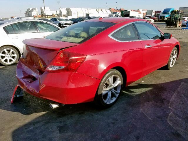 1HGCS2B89CA007132 - 2012 HONDA ACCORD EXL RED photo 4