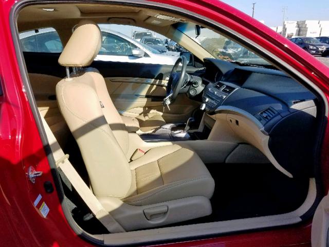 1HGCS2B89CA007132 - 2012 HONDA ACCORD EXL RED photo 5