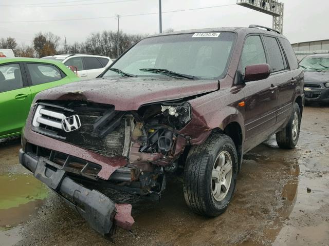 5FNYF18368B040067 - 2008 HONDA PILOT SE BURGUNDY photo 2