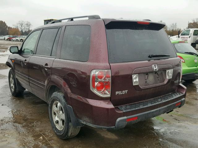 5FNYF18368B040067 - 2008 HONDA PILOT SE BURGUNDY photo 3