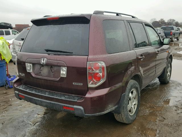 5FNYF18368B040067 - 2008 HONDA PILOT SE BURGUNDY photo 4