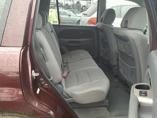 5FNYF18368B040067 - 2008 HONDA PILOT SE BURGUNDY photo 6