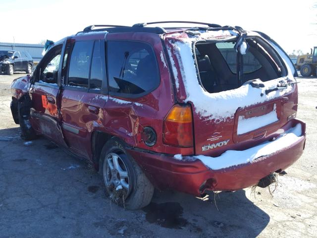 1GKDT13S522117516 - 2002 GMC ENVOY MAROON photo 3