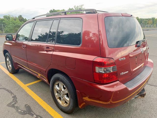 JTEEP21A040055151 - 2004 TOYOTA HIGHLANDER RED photo 3