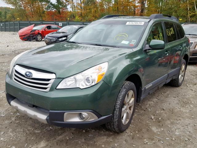 4S4BRBJCXA3350945 - 2010 SUBARU OUTBACK 2. GREEN photo 2