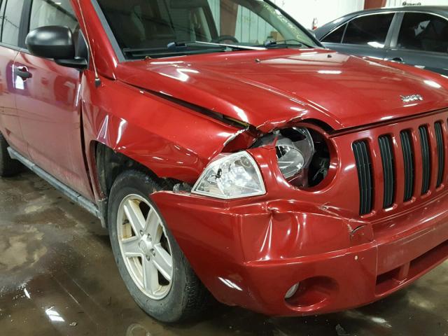1J8FF47W17D265421 - 2007 JEEP COMPASS RED photo 9