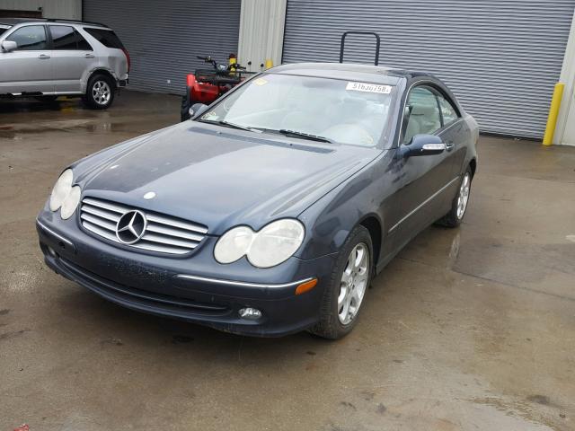 WDBTJ65J73F016615 - 2003 MERCEDES-BENZ CLK 320C BLUE photo 2