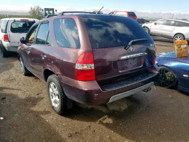 2HNYD18892H505535 - 2002 ACURA MDX TOURIN MAROON photo 3