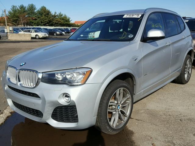 5UXWX9C51F0D51477 - 2015 BMW X3 XDRIVE2 SILVER photo 2