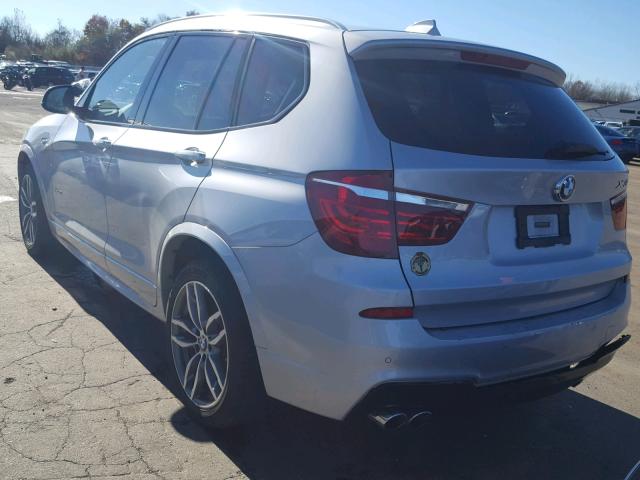 5UXWX9C51F0D51477 - 2015 BMW X3 XDRIVE2 SILVER photo 3