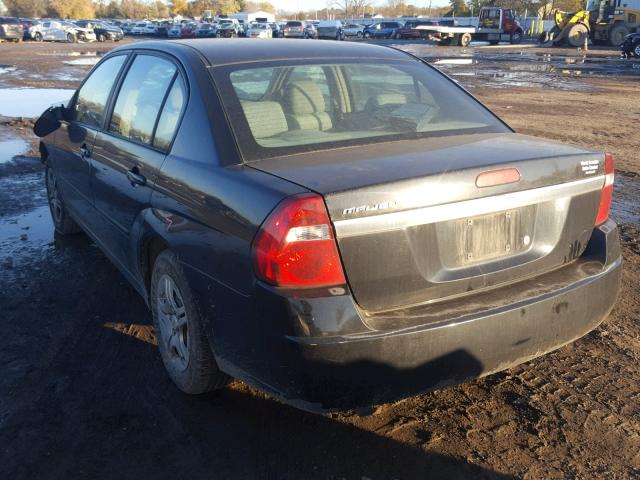 1G1ZS52F85F145204 - 2005 CHEVROLET MALIBU BLACK photo 3