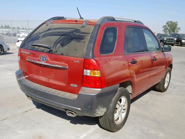 KNDJE723X77360786 - 2007 KIA SPORTAGE E BURGUNDY photo 4