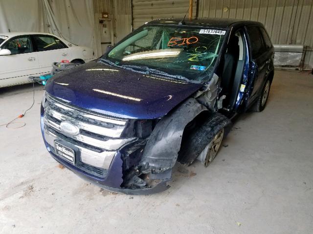 2FMDK3JC3BBB40305 - 2011 FORD EDGE SEL BLUE photo 2