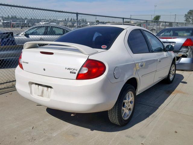 1B3ES56C22D658642 - 2002 DODGE NEON ES WHITE photo 4