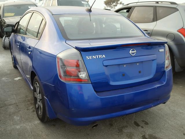 3N1AB6AP3BL727526 - 2011 NISSAN SENTRA 2.0 BLUE photo 3