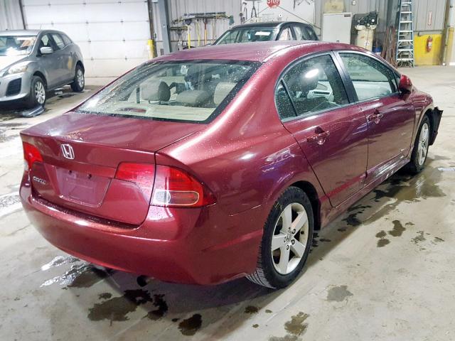 1HGFA16888L096031 - 2008 HONDA CIVIC EX RED photo 4