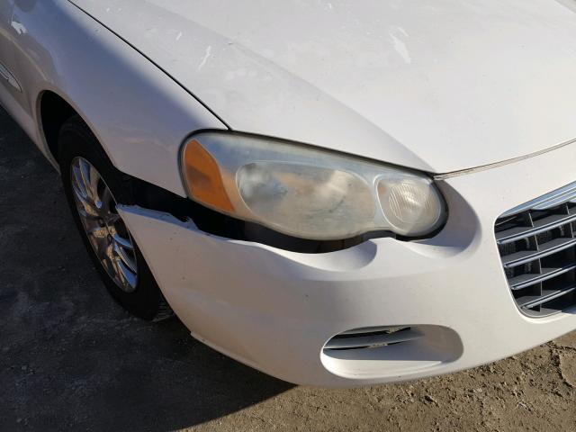 1C3EL45X74N156107 - 2004 CHRYSLER SEBRING LX WHITE photo 9