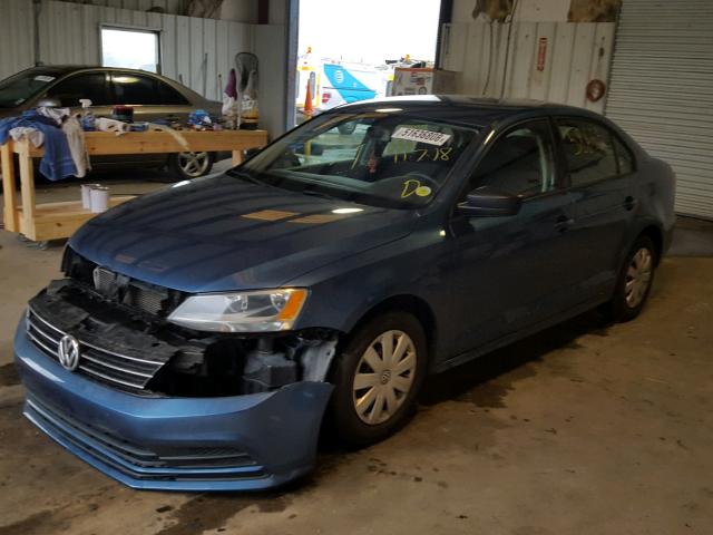 3VW2K7AJ3FM400446 - 2015 VOLKSWAGEN JETTA BASE Կապույտ լուսանկար 2