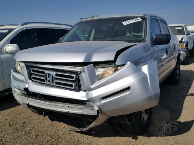 2HJYK16267H522256 - 2007 HONDA RIDGELINE SILVER photo 2