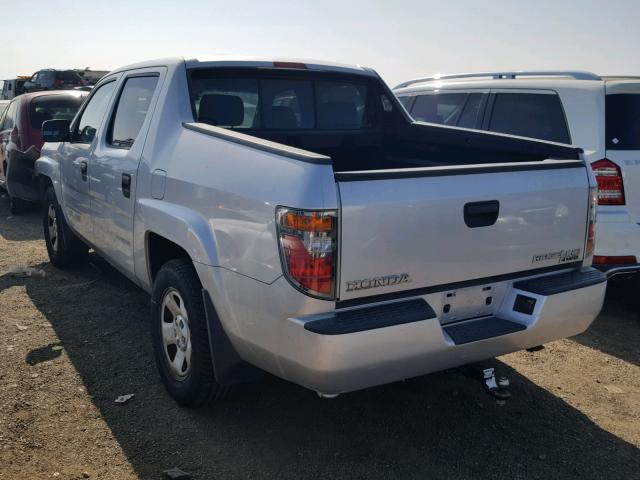 2HJYK16267H522256 - 2007 HONDA RIDGELINE SILVER photo 3