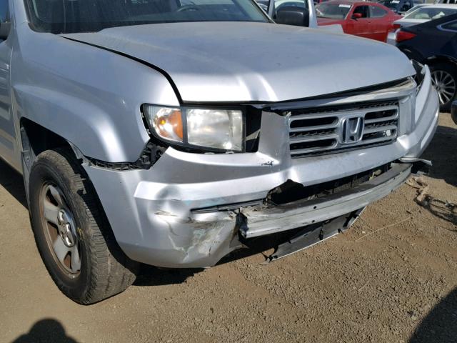 2HJYK16267H522256 - 2007 HONDA RIDGELINE SILVER photo 9