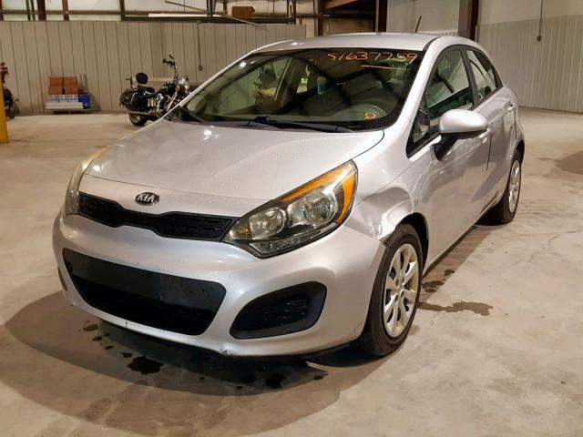 KNADM5A35D6152304 - 2013 KIA RIO LX SILVER photo 2