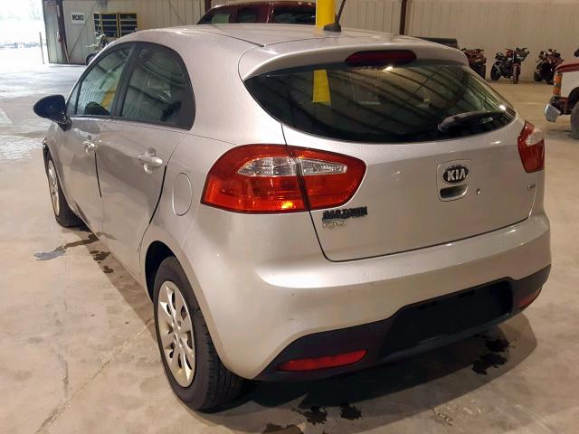 KNADM5A35D6152304 - 2013 KIA RIO LX SILVER photo 3