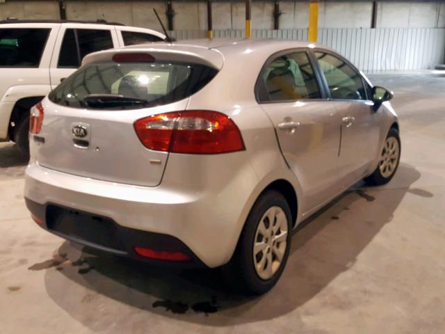 KNADM5A35D6152304 - 2013 KIA RIO LX SILVER photo 4