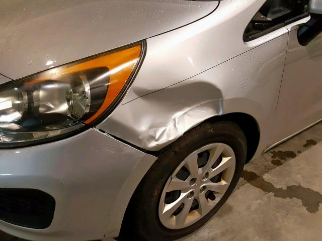 KNADM5A35D6152304 - 2013 KIA RIO LX SILVER photo 9