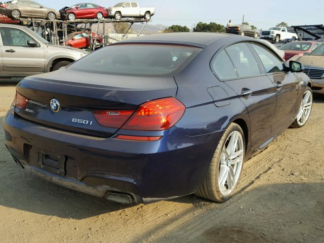 WBA6B4C54ED760433 - 2014 BMW 650 XI BLUE photo 4