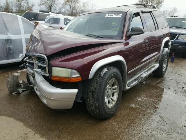 1B4HS58N22F176412 - 2002 DODGE DURANGO SL PURPLE photo 2