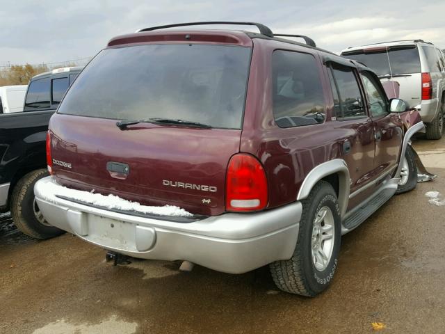 1B4HS58N22F176412 - 2002 DODGE DURANGO SL PURPLE photo 4