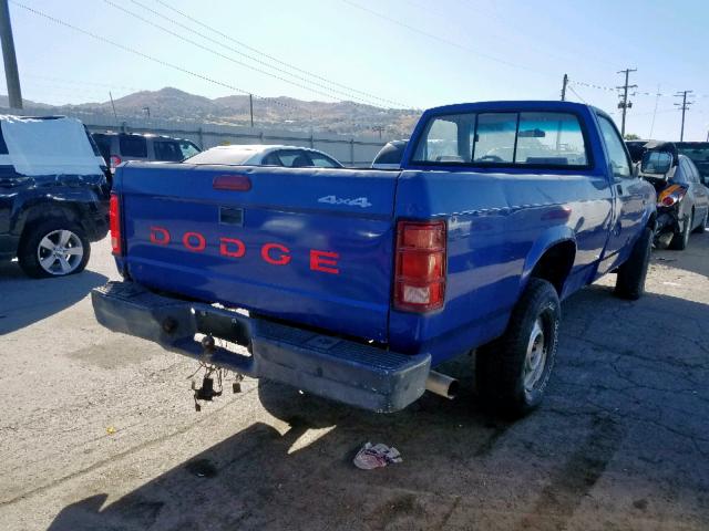 1B7GG26XXRS509282 - 1994 DODGE DAKOTA BLUE photo 4