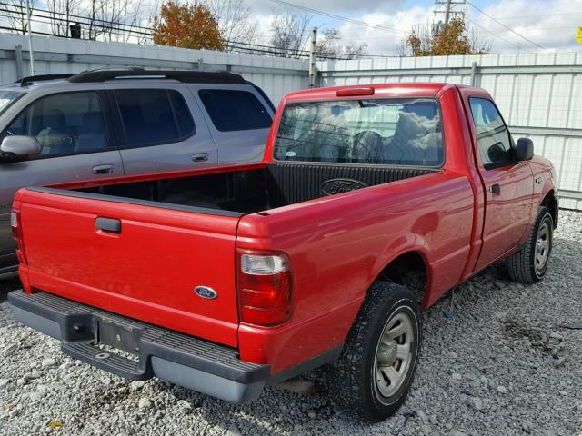 1FTYR10U04PA23440 - 2004 FORD RANGER RED photo 4