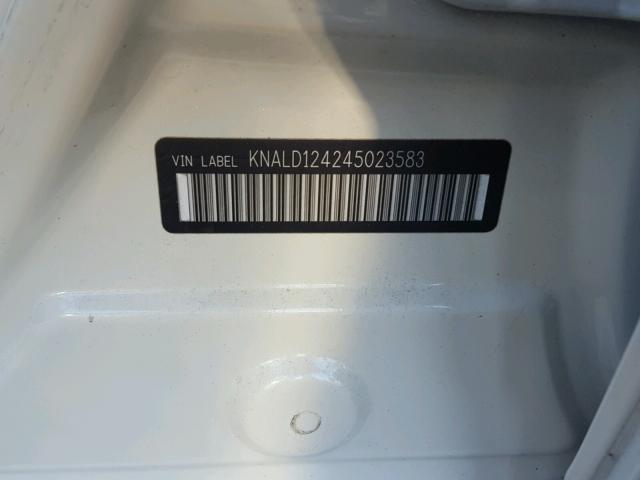 KNALD124245023583 - 2004 KIA AMANTI WHITE photo 10