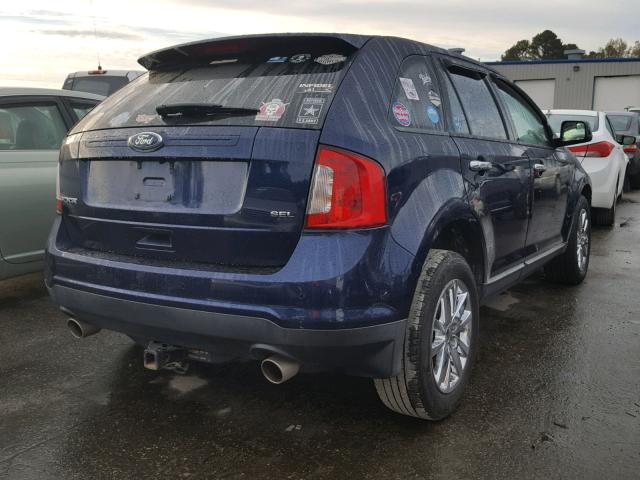 2FMDK3JC9BBA42248 - 2011 FORD EDGE SEL BLUE photo 4