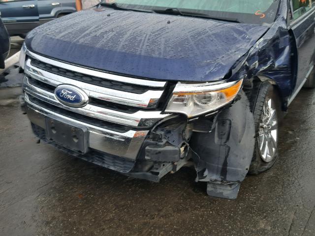 2FMDK3JC9BBA42248 - 2011 FORD EDGE SEL BLUE photo 9