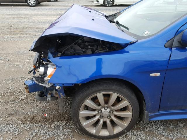 JA3AU86W59U015472 - 2009 MITSUBISHI LANCER GTS BLUE photo 9