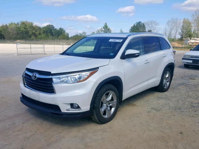 5TDDKRFH1FS087815 - 2015 TOYOTA HIGHLANDER WHITE photo 2